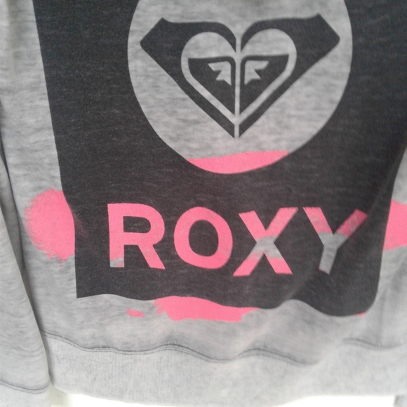 Roxy Gray Sweatshirt Hoodie Full Zipper Small - Picture 6 of 8